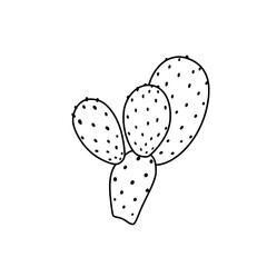 Fototapete - Cactus Icon: A clean, minimalistic icon of a prickly pear cactus, its segmented pads adorned with small dots, exuding simplicity and a touch of desert charm.