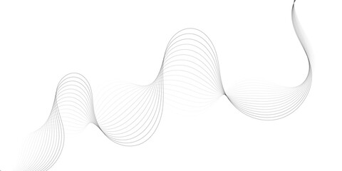 Poster - modern grey brown wavy lines Digital frequency track equalizer background. Curved wave smooth stripe seamless pattern white background.