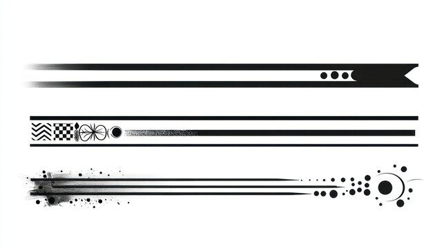 Abstract Black and White Line Art Design
