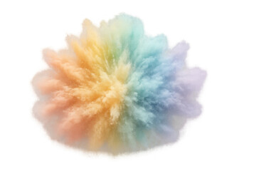 Poster - Colorful powder explosion spreading vivid pigments, generating dynamic cloud burst with intense chromatic energy against neutral background