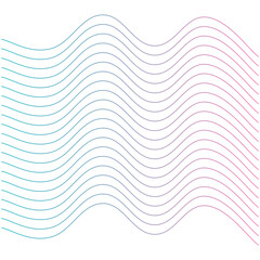 Poster - Gradient Wavy Line Background – Minimal Abstract Curve Design with Blue to Pink Flow
