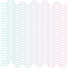 Poster - Gradient Wavy Line Background – Minimal Abstract Curve Design with Blue to Pink Flow