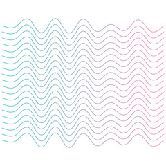 Poster - Gradient Wavy Line Background – Minimal Abstract Curve Design with Blue to Pink Flow