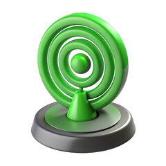 Aufkleber - Abstract green 3d render of a concentric circle target symbol on a gray base a modern minimalist design element ideal for technology or network related projects representing on transparent background