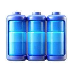 Aufkleber - Three blue battery icons showing full charge isolated on transparent background