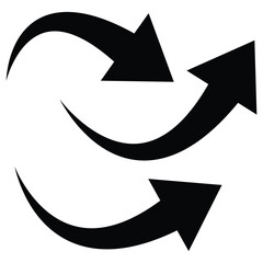 Poster - Black arrow icon on white background. Black curb arrow icon vector in  flat style. curved arrow sign. arrow icon for your web site design. Vector illustration. 