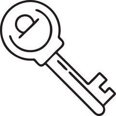 Poster - Key Black Icon in Minimal Flat Style for Access Control, Password Protection, and Security Lock