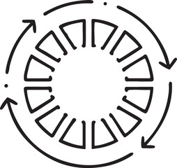 Poster - Circular Loading Black Icon with Line Segments in Minimal Design for UI Status and Wait Indicators