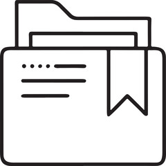 Poster - Bookmark in Folder Black Icon in Minimal Style for Favorite Files, Documents, or Web Content