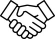 © Emran Hossain - Simple black line art icon of two hands shaking in agreement