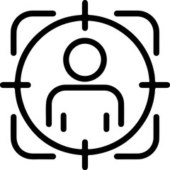 Poster - Targeted person icon in a crosshair symbol representing focus and selection