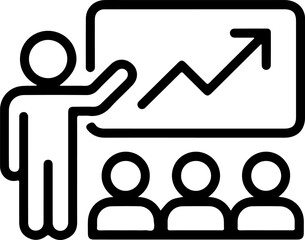 Poster - Person presenting a growth chart to an audience in a meeting or seminar