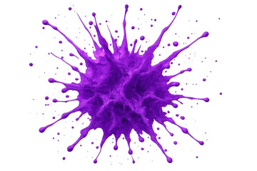 Poster - Purple paint splattering against transparent surface, producing vivid dynamic motion pattern