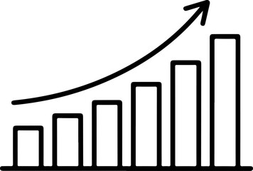 Poster - Simple black and white line graph showing upward trend with arrow