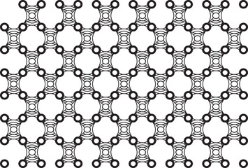 Fototapete - Patten, Abstract White background with geomatic texture patten, Seamless gray pattern, Outlines of cubes, Hexagons and triangles pattern.