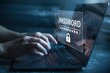 © bangku - Entering security password on a laptop for access online data network
