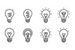 © Smithstar - set of different type of 8 pcs Light bulb line art and black color