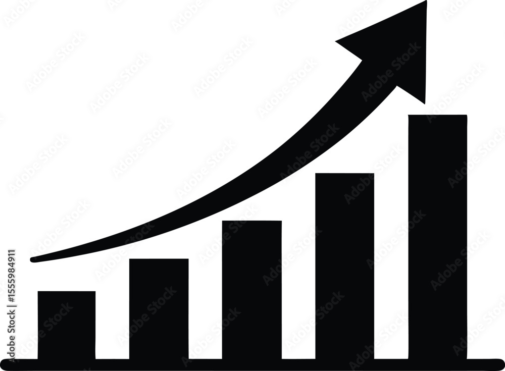 graph growing bars graphic chart increase stock vector... Growth bar chart, Growing graph vector, Business chart with arrow ...