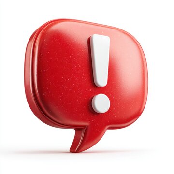 A vibrant red speech bubble pops with a bold white exclamation point, conveying urgent attention.