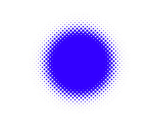 Poster - Abstract blue circle with halftone effect on a black background illustration
