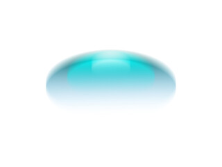 Poster - A glossy blue-green oval shape with highlights on a black background.