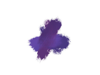 Poster - Abstract purple and blue watercolor brush stroke design element on black background