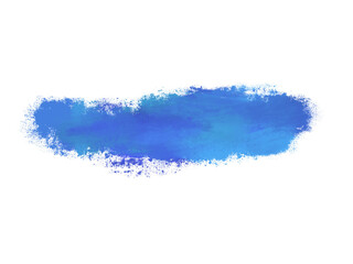 Poster - Abstract blue watercolor brush stroke on a black background with texture and detail