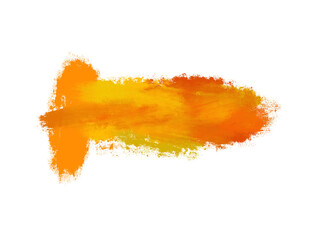Poster - Abstract watercolor-style orange and yellow splash with textured brush strokes on black