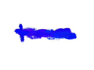 Poster - Abstract blue and purple paint stroke with textured brush effect on black background