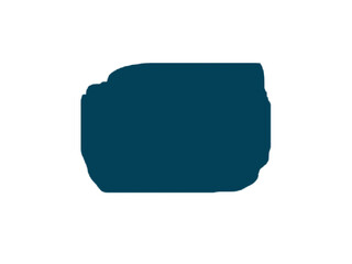 Poster - Abstract teal shape with irregular edges isolated on a solid black background