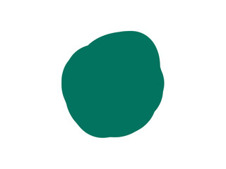 Poster - Abstract teal blob shape isolated on a black background with organic edges and no text