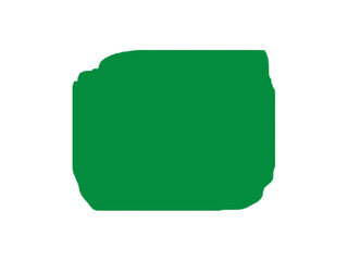 Poster - A vivid green irregular shape isolated on a black background with rounded edges