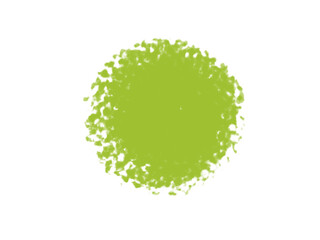 Poster - Abstract green circle shape with a textured edge against a solid black background