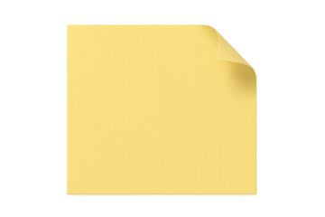 Fototapete - Blank yellow sticky note with curled corner on a transparent background, creating a simple yet effective space for messages or reminders