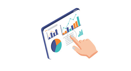 Poster - Business analytics dashboard vector illustration for design and presentation in flat style