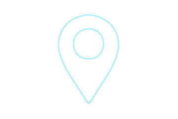 Fototapete - Luminous electric blue gps marker highlighting digital navigation against transparent backdrop