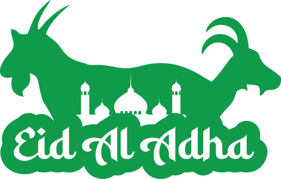 Illustration of Eid al-Fitr and Eid al-Adha icons, various sacrificial animals with transparent backgrounds as per design needs