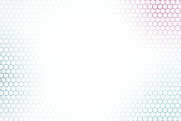 Aufkleber - Abstract background with white hexagons and a gradient of blue and red