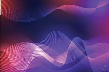 Poster - Abstract purple wave background with glowing lines