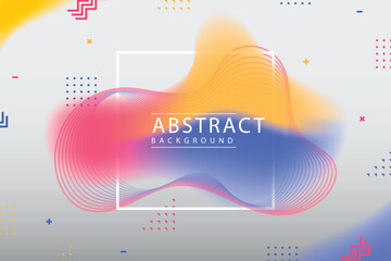Poster - Abstract colorful fluid wave background with geometric elements