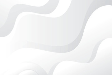 Poster - Abstract white background with flowing wavy lines and subtle grey shades