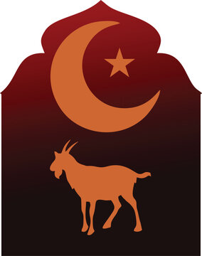 Illustration of Eid al-Fitr and Eid al-Adha icons, various sacrificial animals with transparent backgrounds as per design needs