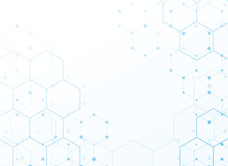 Poster - Abstract background with a hexagonal network pattern