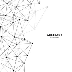 Aufkleber - Abstract geometric background with connected lines and points isolated on white background