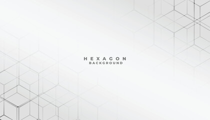 Aufkleber - Abstract hexagon background with a minimalist grey and white geometric pattern