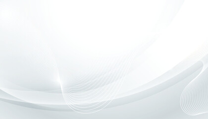 Aufkleber - Abstract white background with soft grey waves and flowing lines