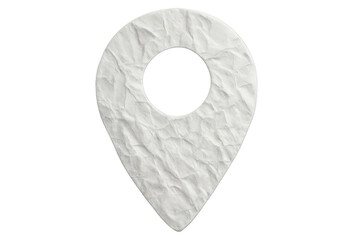 Fototapete - Crumpled paper location pin icon isolated on transparent background, perfect for indicating places or points of interest on maps