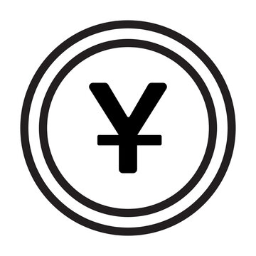 money coin icon with outline style black color