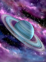 colorful space scene with planet
