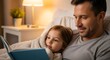 © Ferdinan - Father and Daughter Enjoying a Bedtime Story Under Soft Lighting
